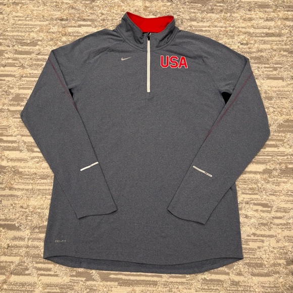 Nike Running Dri-FIT Element Team USA Performance 1/2-Zip Men’s Large Wicking - Picture 1 of 14